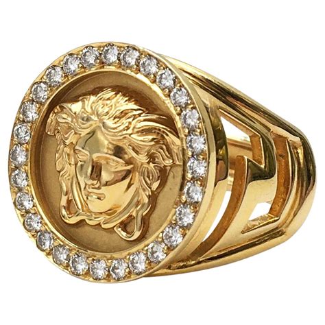 versace medusa head ring|18k gold versace ring.